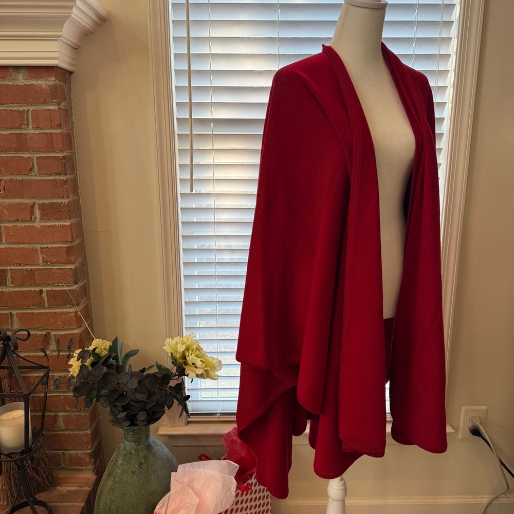 Carlisle red lambswool wrap one size fits most